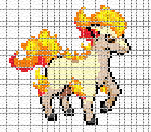 Minecraft Pokemon Pixel Art Grid Ponyta Pixel Art Grid by Hama Girlviantart On