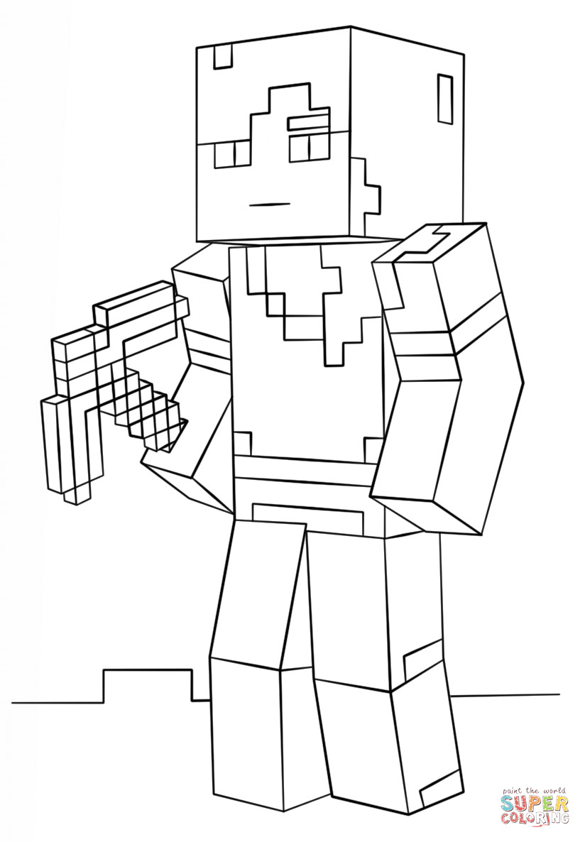 Minecraft Printable Coloring Pages Minecraft Alex Coloring Page