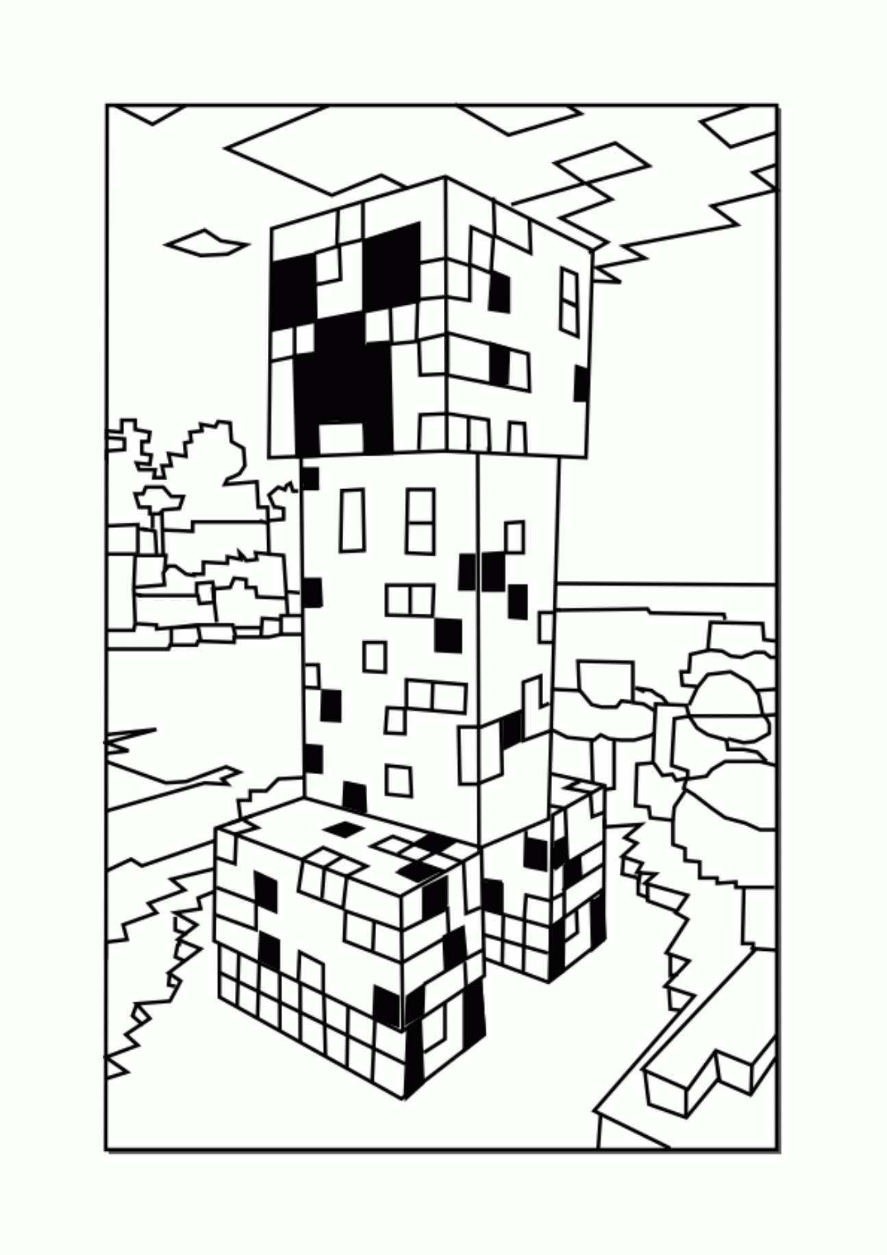 Minecraft Printable Coloring Pages Printable Minecraft Coloring Pages Coloring Home