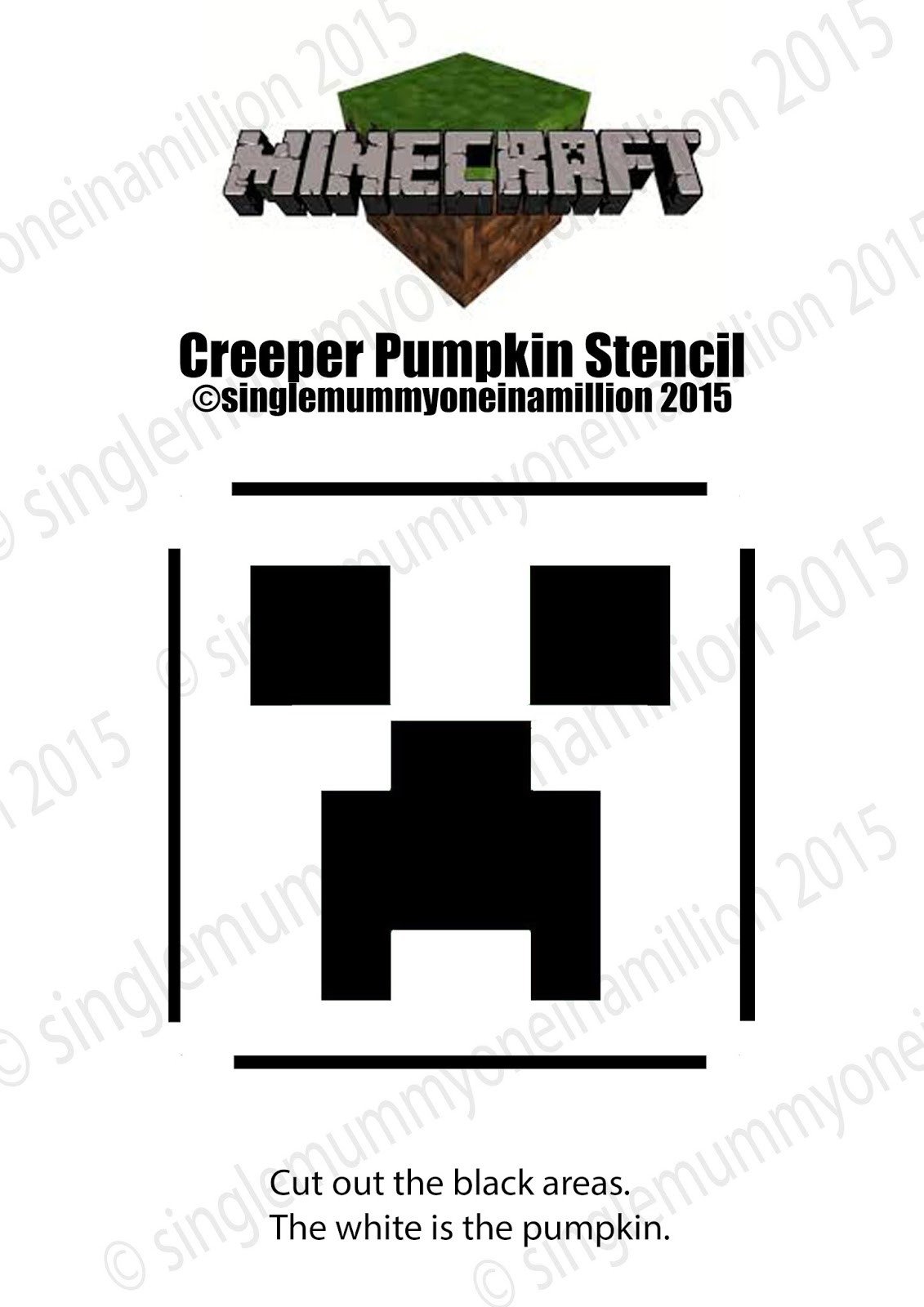 Minecraft Pumpkin Stencils Single Mummy E In A Million Creeper Minecraft Pumpkin