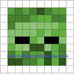 Minecraft Zombie Template Minecraft Pixel Art Templates Zombie
