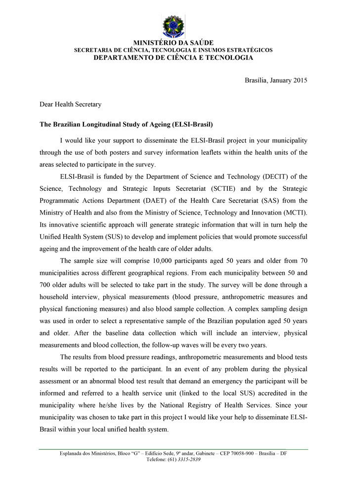 Ministry Support Letter Template Supporting Letter From the Ministry Of Health – Elsi