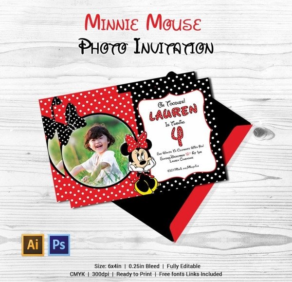 Minnie Mouse Invitation Maker Awesome Minnie Mouse Invitation Template 27 Free Psd
