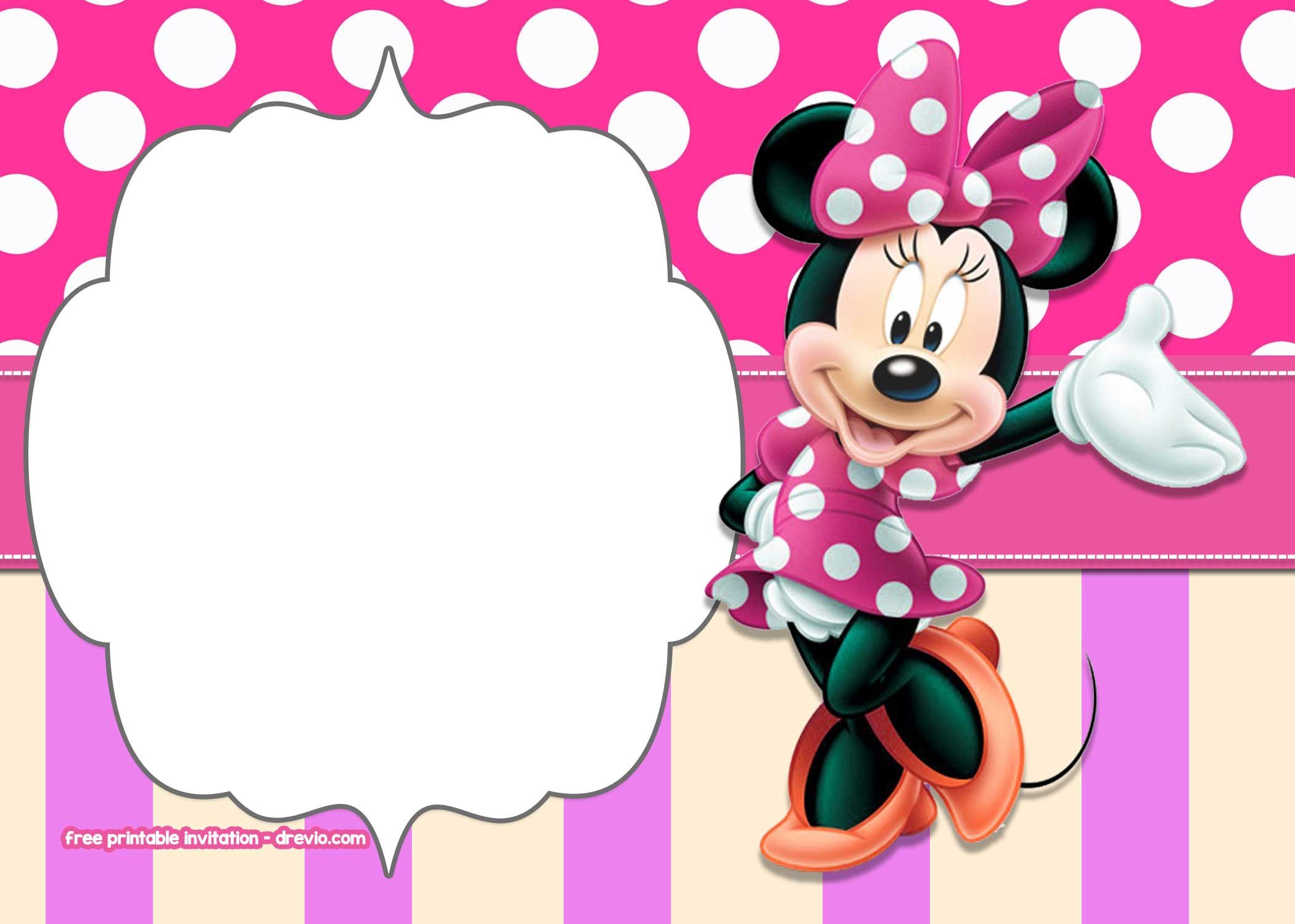 Minnie Mouse Invitation Maker Free Printable Minnie Mouse Polka Dot Invitation Templates