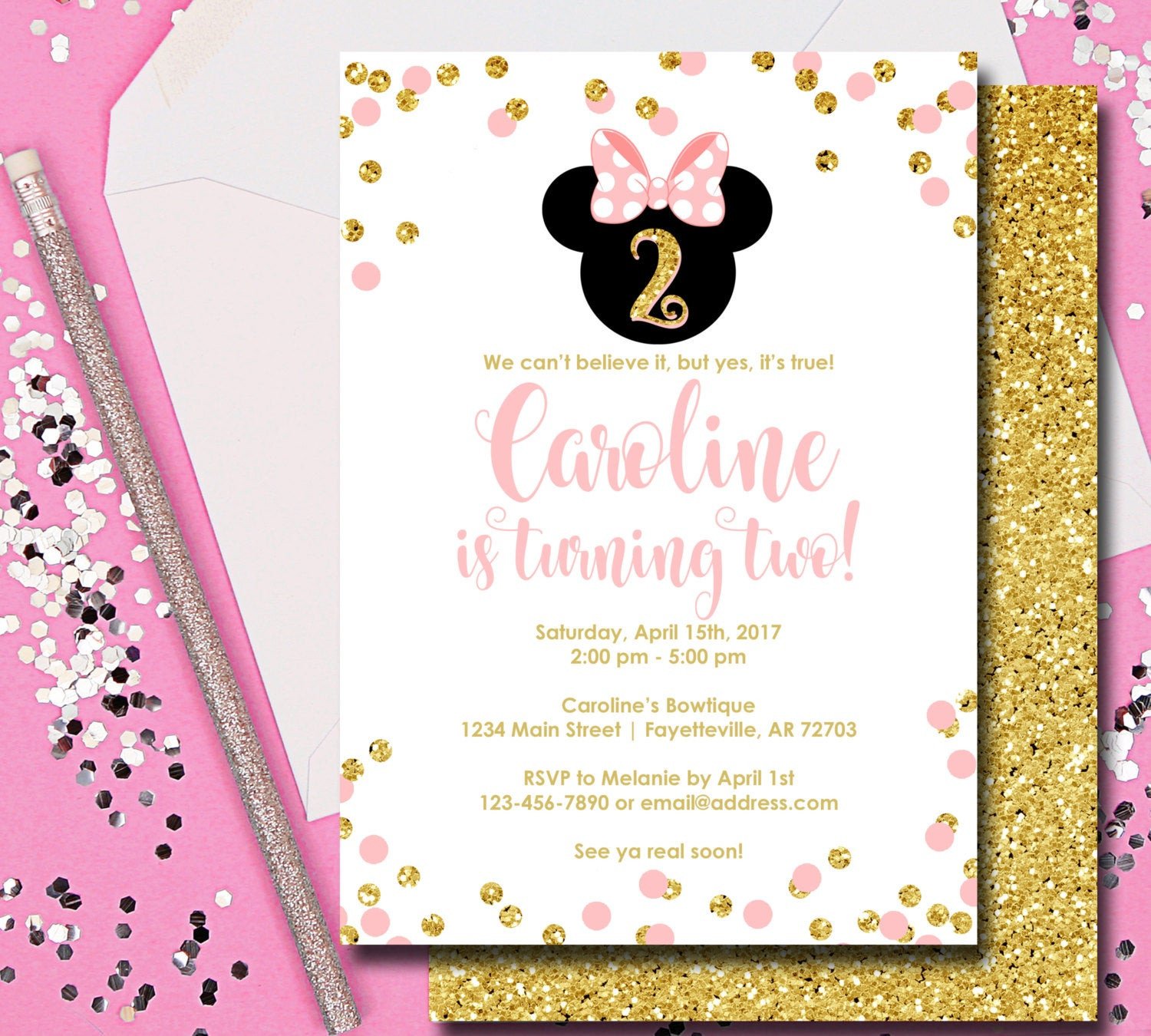 Minnie Mouse Party Invitations Minnie Mouse Invitation Minnie Mouse Birthday Invitation