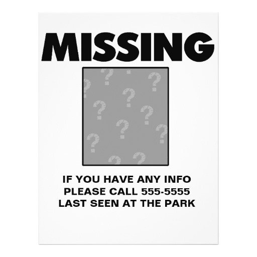 Missing Person Flyer Template Customizable Missing Person Child Item Pet Flyer