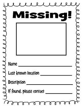 Missing Person Poster Template the Gingerbread Man Loose In the School Missing Poster