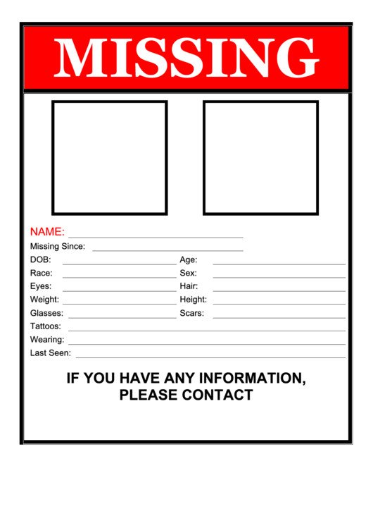 Missing Person Poster Template top 12 Missing Poster Templates Free to In Pdf format