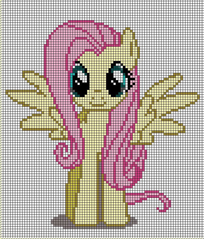 Mlp Pixel Art Template Fluttershy Pixel Art Template by Mlp Ponydesigner On