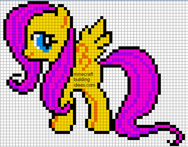Mlp Pixel Art Template Minecraft Pixel Art Templates Fluttershy Pony