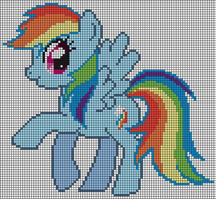 Mlp Pixel Art Template Rainbow Dash Pattern by Jackiekie On Deviantart
