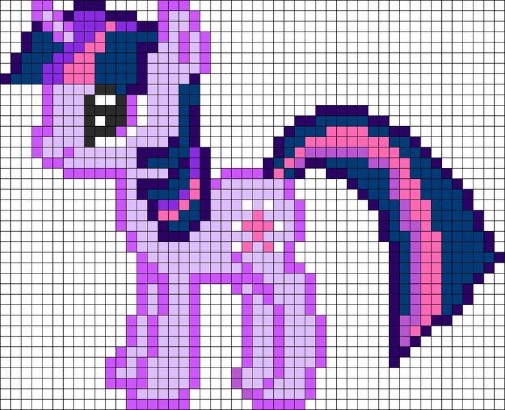 Mlp Pixel Art Template Twilight Sparkle My Little Pony Perler Bead Pattern
