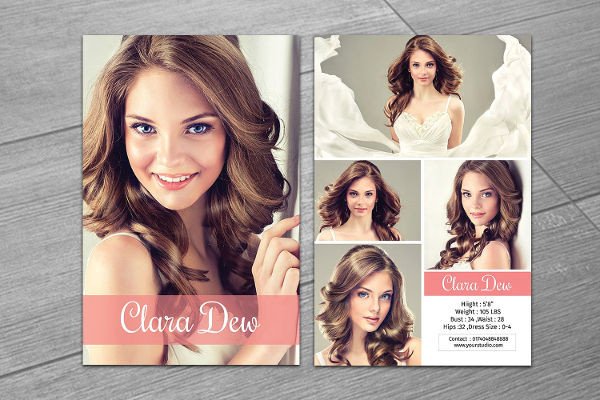 Model Comp Card Template 8 P Card Templates Free Sample Example format