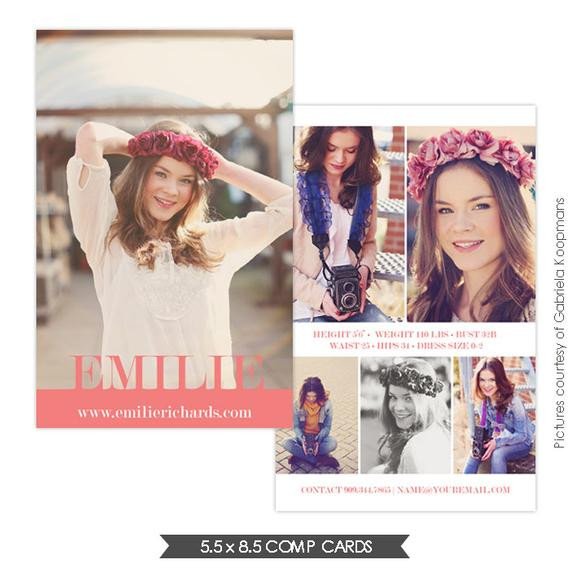 Model Comp Card Template Instant Download Modeling P Card Shop Templates