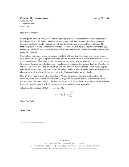 Modern Cover Letter Template Cover Letter Example Nature