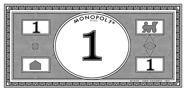 Monopoly Money Black and White 2017 Weekly College Football Pick Em
