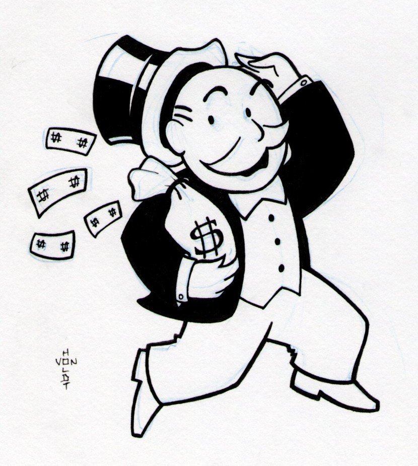 Monopoly Money Black and White Best Monopoly Clip Art Clipartion