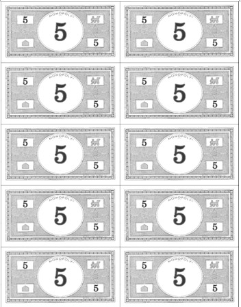 Monopoly Money Black and White Efl 2 0 Resources