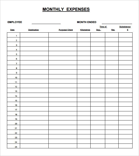 Monthly Business Expense Template Expense Sheet Template 13 Download Free Documents for Pdf