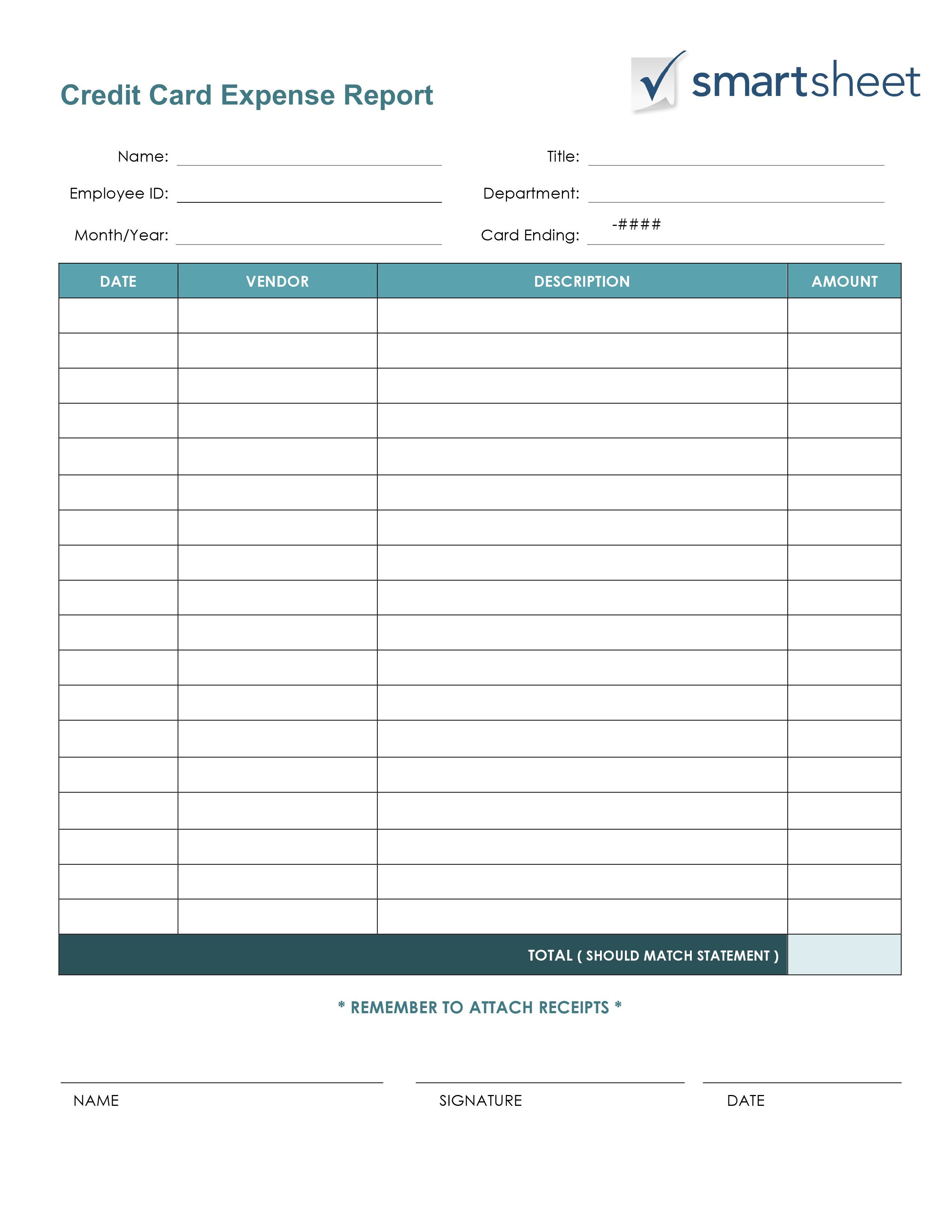 Monthly Business Expense Template Free Expense Report Templates Smartsheet