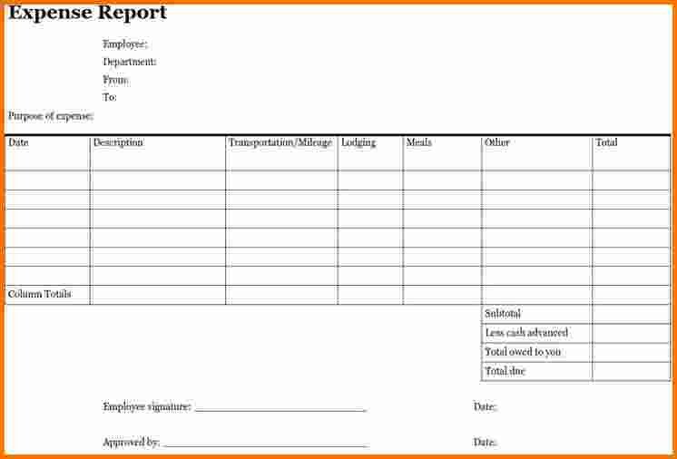 Monthly Business Expense Template Printable Expense Report