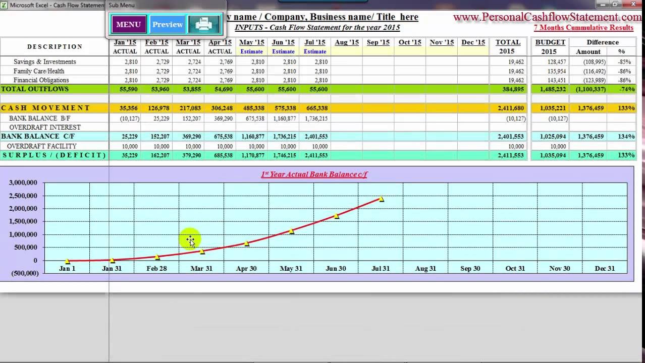 Monthly Cash Flow Template Excel Monthly Cash Flow Template Samplebusinessresume