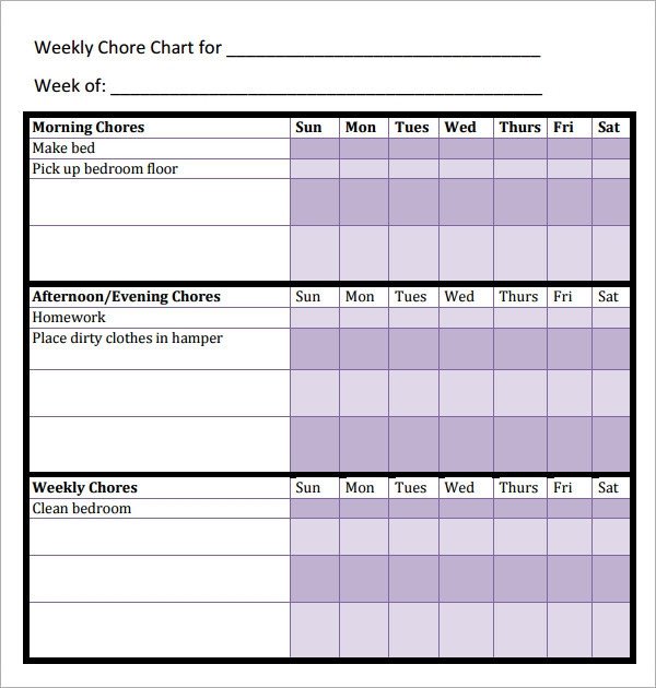 Monthly Chore Chart Template Chore Chat Template 14 Download Free Documents In Word Pdf