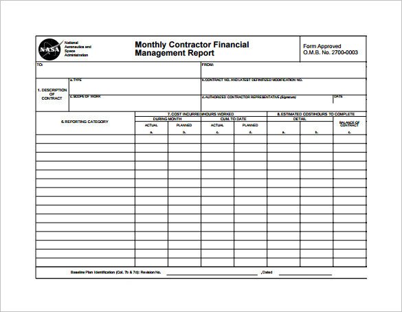 Monthly Financial Report Template 22 Sample Monthly Management Report Templates Word