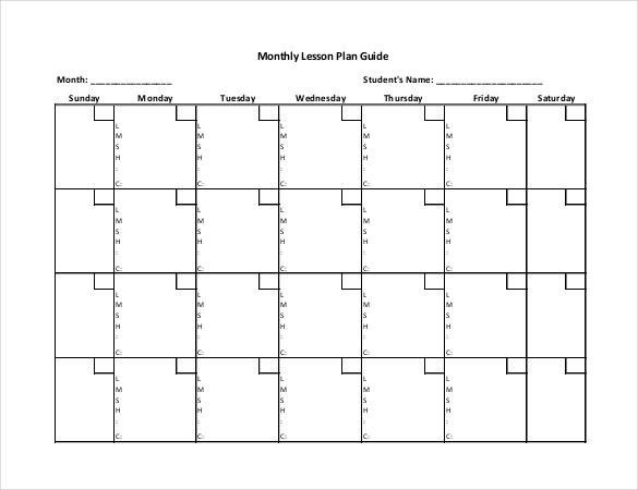 Monthly Lesson Plan Template 59 Lesson Plan Templates Pdf Doc Excel