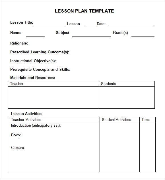 Monthly Lesson Plan Template Sample Weekly Lesson Plan 7 Documents In Word Excel Pdf