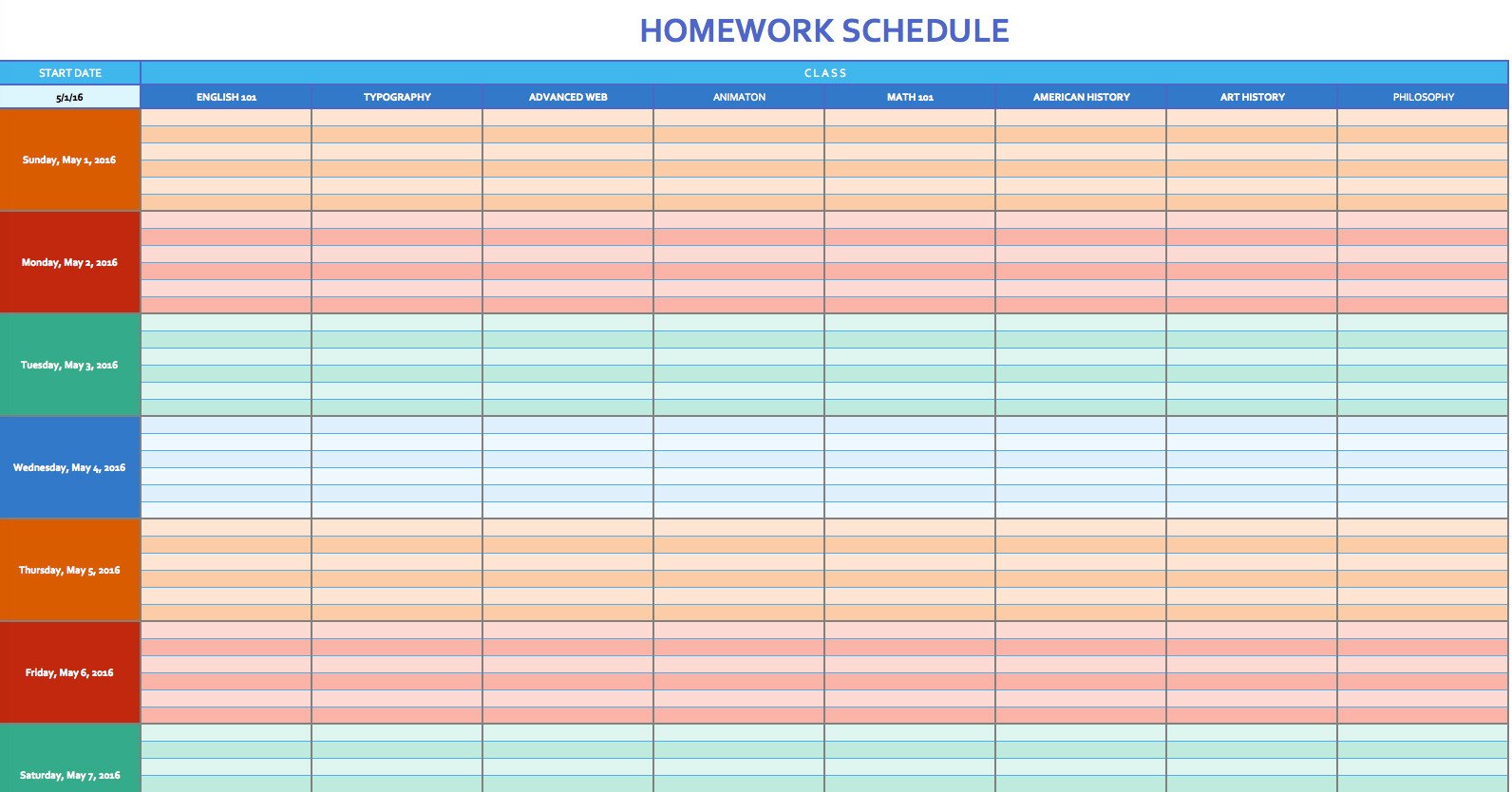 Monthly Schedule Template Excel Monthly Schedule Template