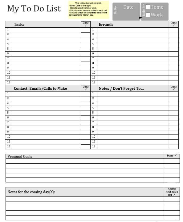 Monthly to Do List Template 10 Free Sample Monthly to Do List Templates Printable