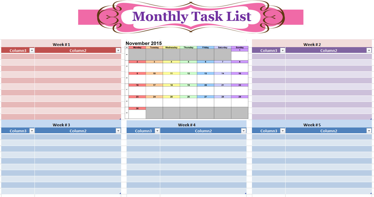 Monthly to Do List Template 17 Free Monthly to Do List Templates Ms Fice Documents