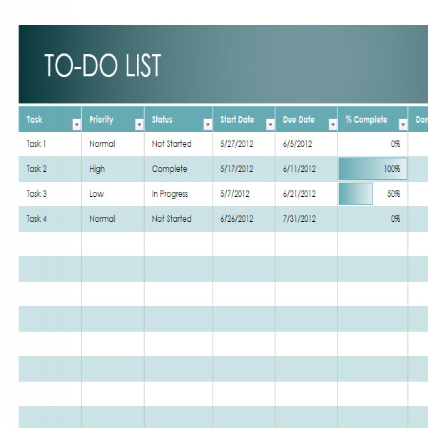 Monthly to Do List Template Monthly Task List Template