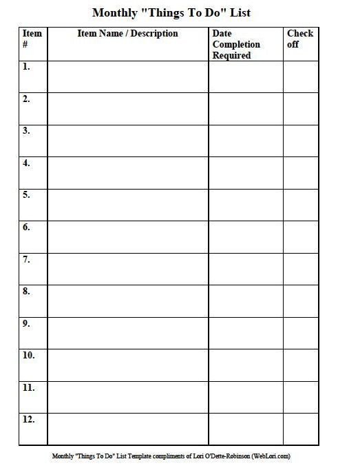 Monthly to Do List Template Pin by Julie Schmersal On organization