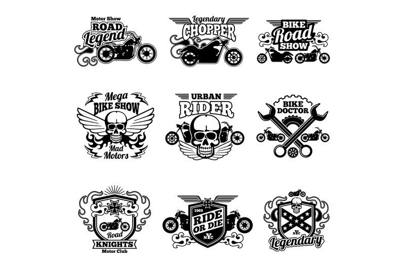 Motorcycle Club Patch Template Photoshop Motorbike Club Vintage Vector Patches Motorcycle Racing