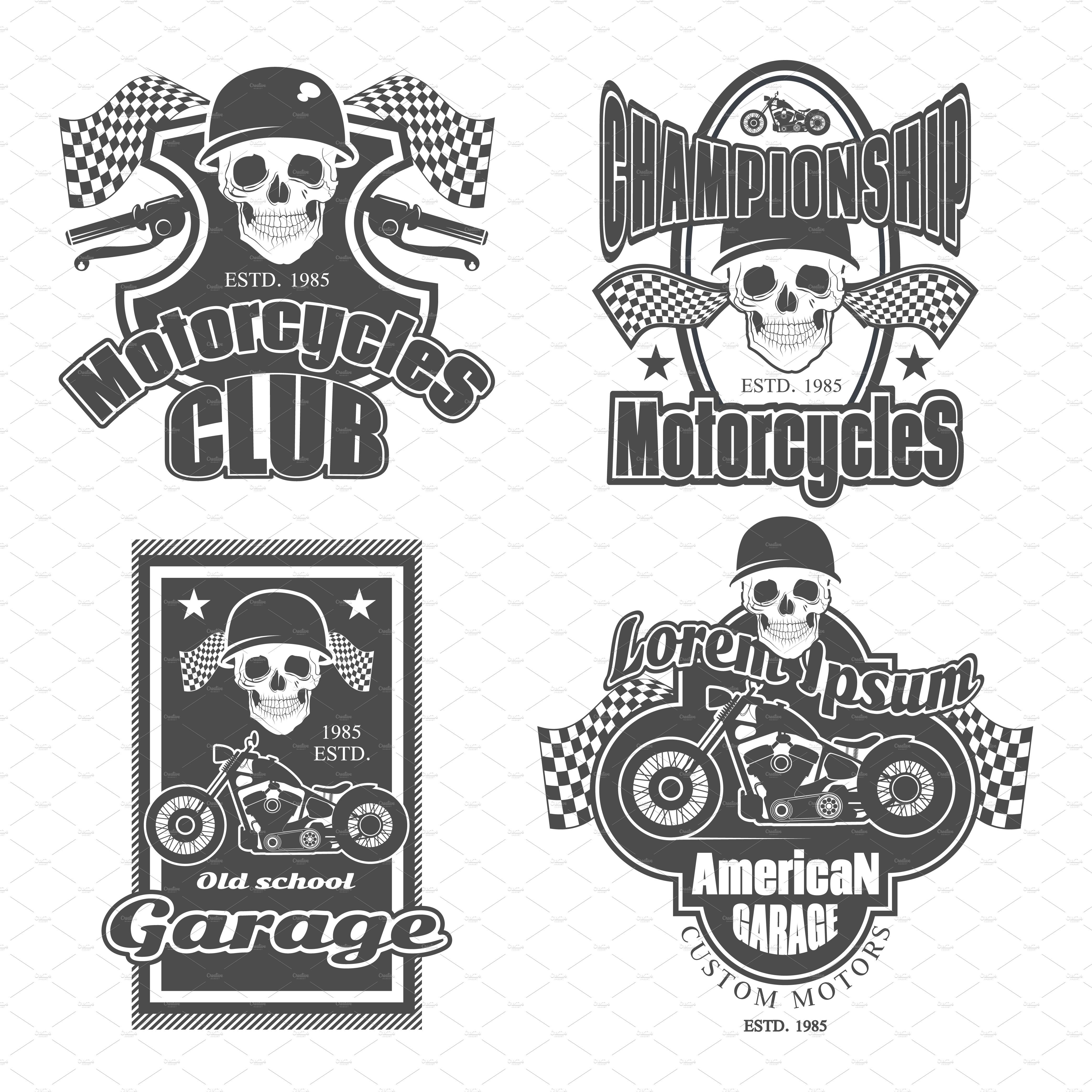 Motorcycle Club Patch Template Photoshop Set Of Vintage Motorcycle Labels Illustrations