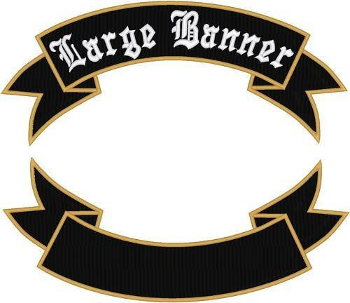 Motorcycle Patch Template Custom Embroidered Motorcycle Rocker Banner Patch 14&quot;