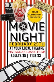 Movie Night Flyer Template 4 930 Customizable Design Templates for Movie Night