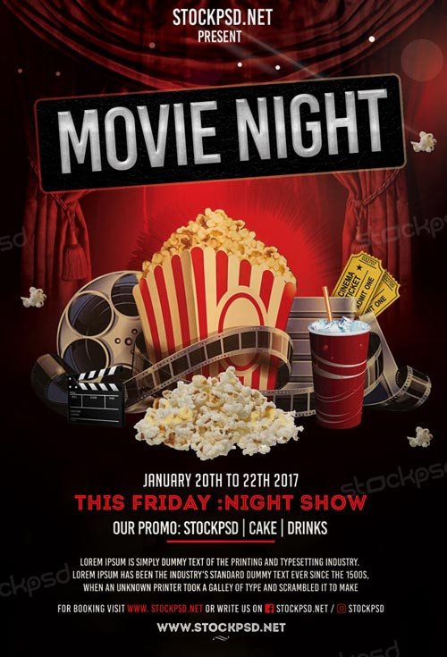Movie Night Flyer Template Movie Night Free Flyer Template Download Flyer Templates