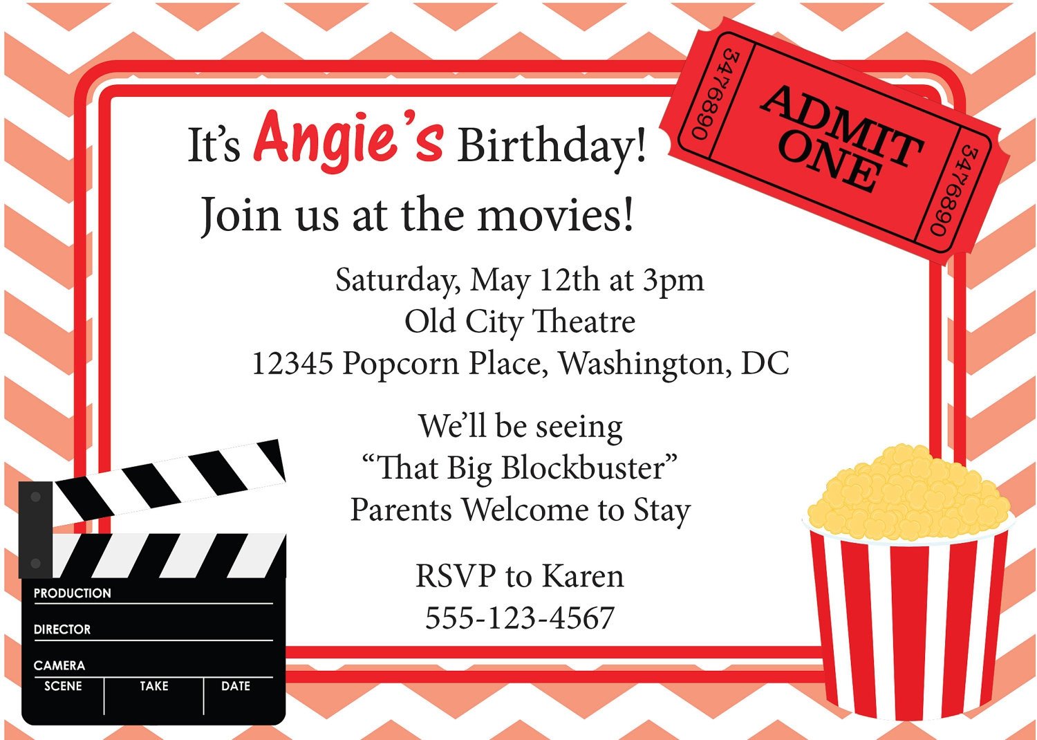 Movie Ticket Invitation Template Free Movie Ticket Invitation Template Free Excel Template