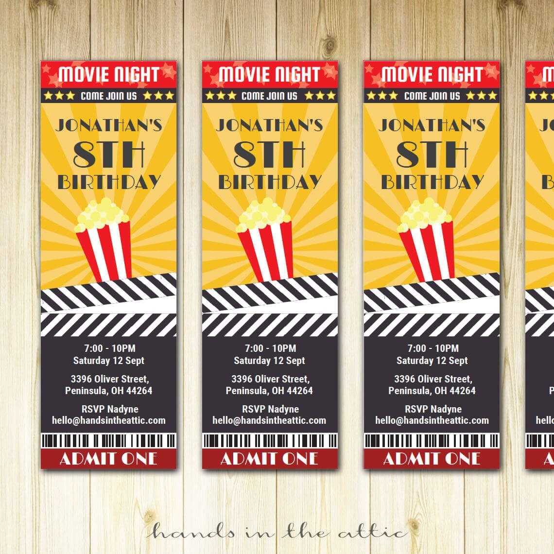 Movie Ticket Invitation Template Movie Ticket Invitation Printable Template