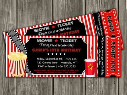 Movie Ticket Invitation Template Movie Ticket Invitation Template Free Printable Google