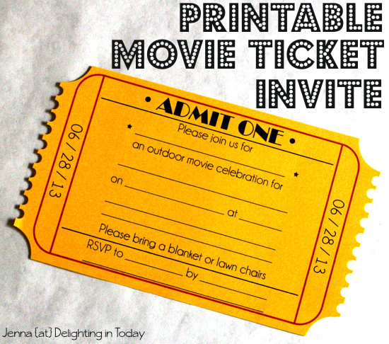 Movie Ticket Invitation Template What You Need for An Outdoor Movie Night