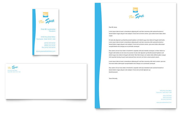 Ms Office Business Card Templates Beauty Spa Business Card & Letterhead Template Word
