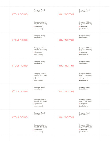 Ms Office Business Card Templates Business Cards Fice