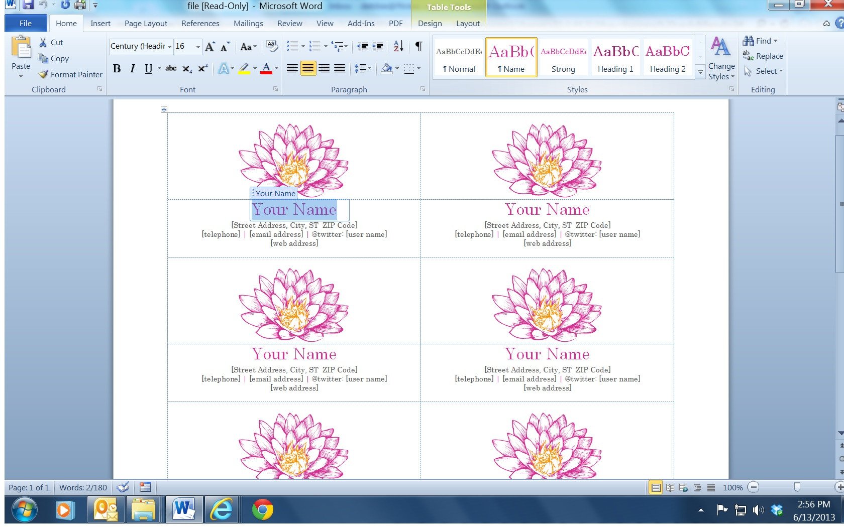 Ms Office Business Card Templates Microsoft Fice Business Card Template