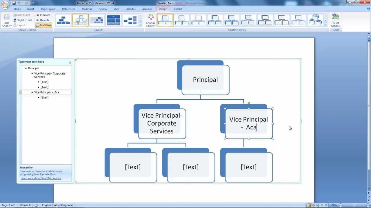 Ms Word org Chart Templates Hierarchy Create A Hierarchy In Word for Dummies for