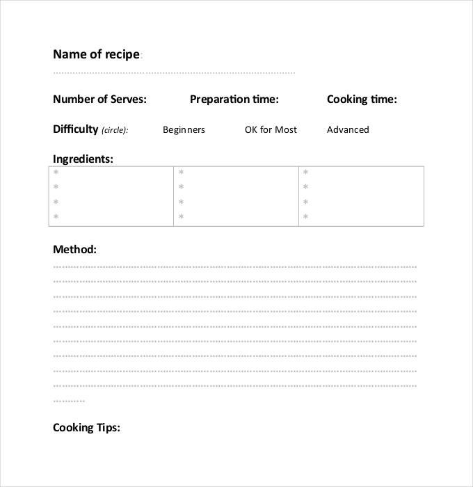 Ms Word Recipe Template 43 Amazing Blank Recipe Templates for Enterprising Chefs