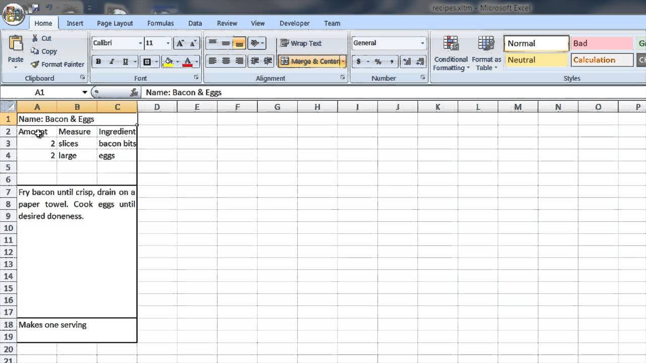 Ms Word Recipe Template How to Create A Recipe Template In Word & Excel Puter